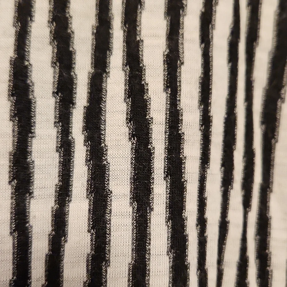 Georgio Danieli Black White Vertical Striped Pullover Sweater Mens M